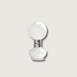 Modern Glass Table Lamp  White Globe Chrome Accent - Product showcase