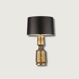 Modern Glass Table Lamp  Amber Base Black Shade - Product showcase