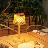 Solar Powered Table Lamp  Honeycomb Pattern Design - Detailed view