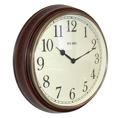 Classic Wall Clock  Brown Wood Frame Design - Detailed view