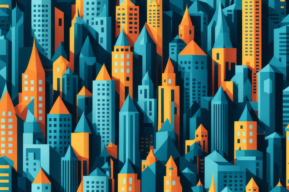 Sci-Fi Mural Wallpaper | Giant Robot Purple Night Scene