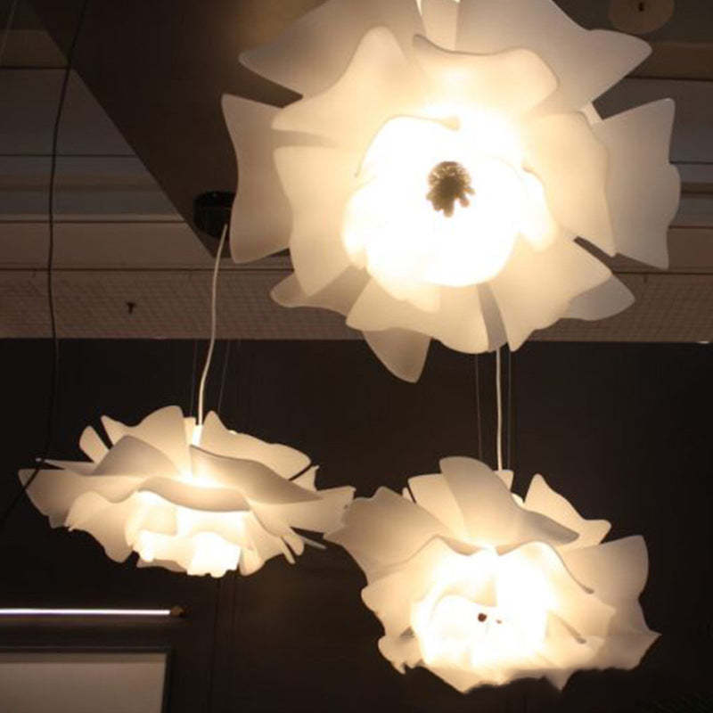 Modern Floral Pendant Light  White Petal Design - Product showcase