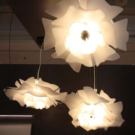 Modern Floral Pendant Light  White Petal Design - Product showcase