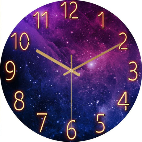 Modern Wall Clock  Neon Numbers Blue Marble Design - Product detail 27