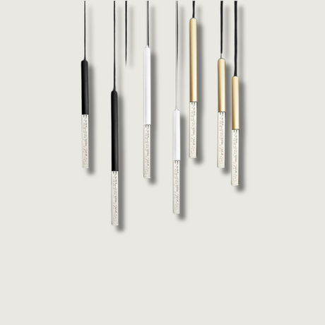 Modern LED Pendant Light  Crystal Aluminum Tube Design - Product showcase