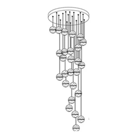 Modern Crystal Pendant Light  Seeded Glass Sphere Cluster - Product detail 25