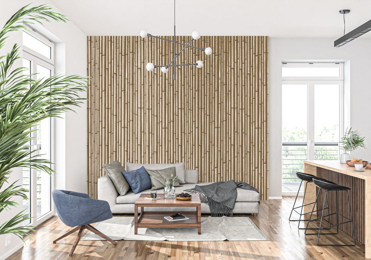 Bamboo Mural Wallpaper | Natural Vertical Pattern Design
