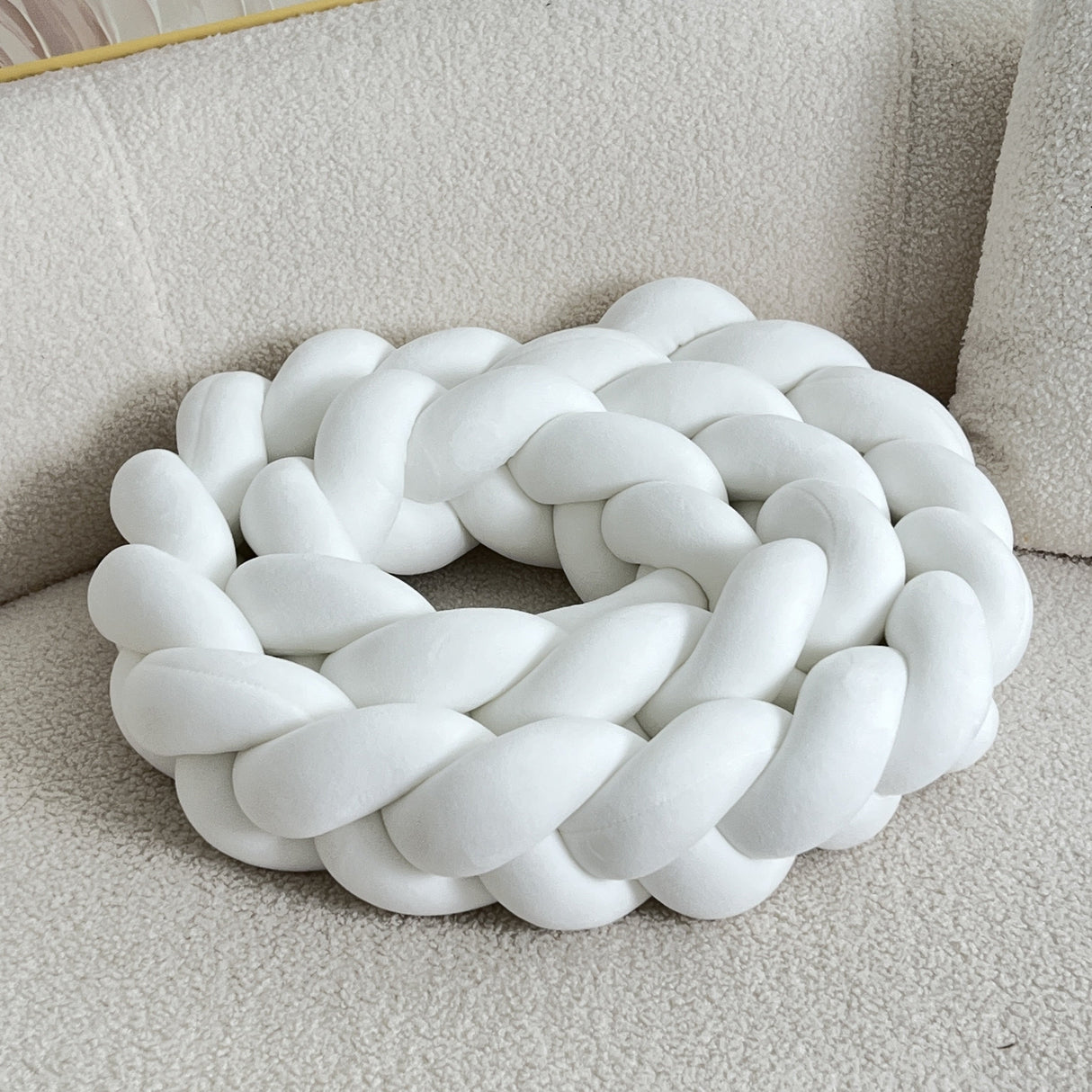 Braided Floor Cushion  Chunky Knit Design in Cream - Product detail 10