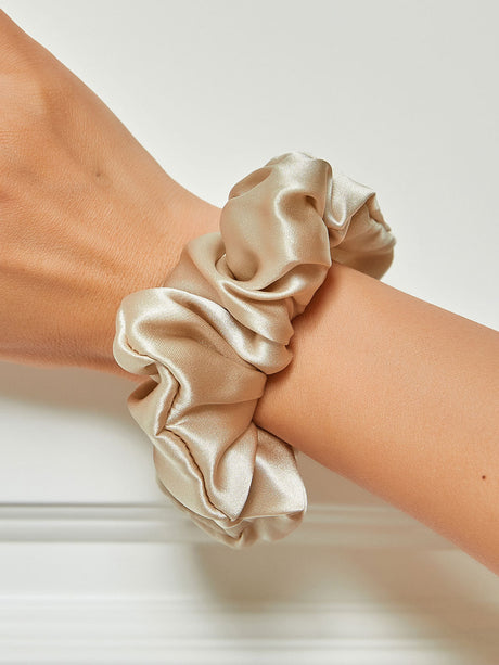 Silk Hair Scrunchie  Premium Mulberry Silk Navy - Product detail 9