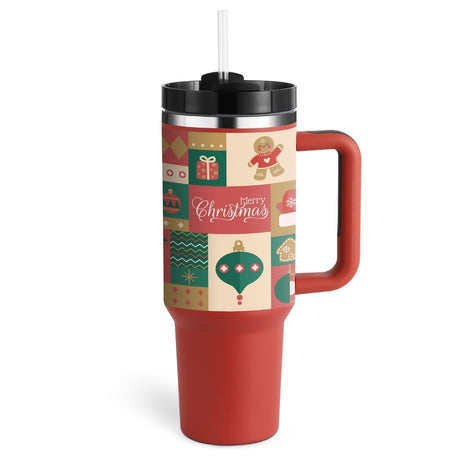 Insulated Travel Mug  Leopard Print Design with Handle  Straw - Product detail 20