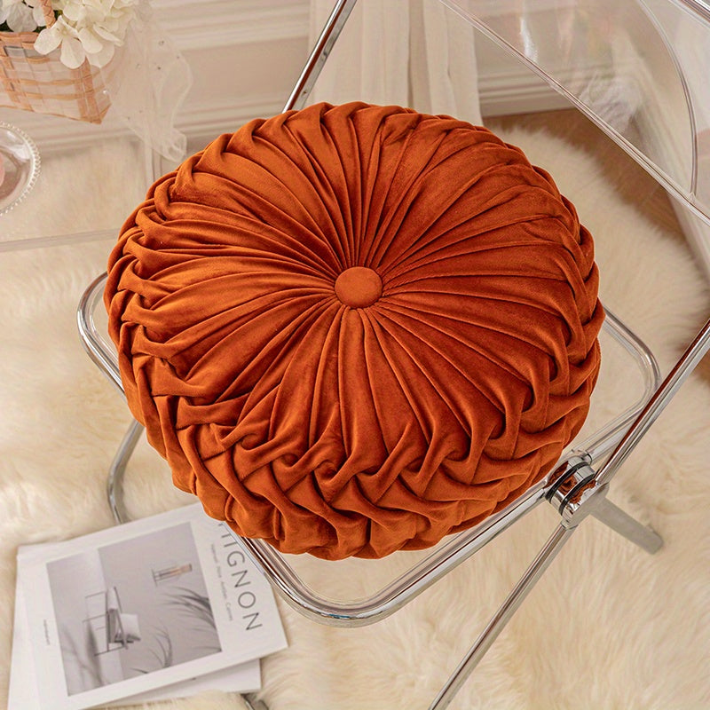 Round Velvet Cushion  Pleated Design with Center Button - Product detail 19