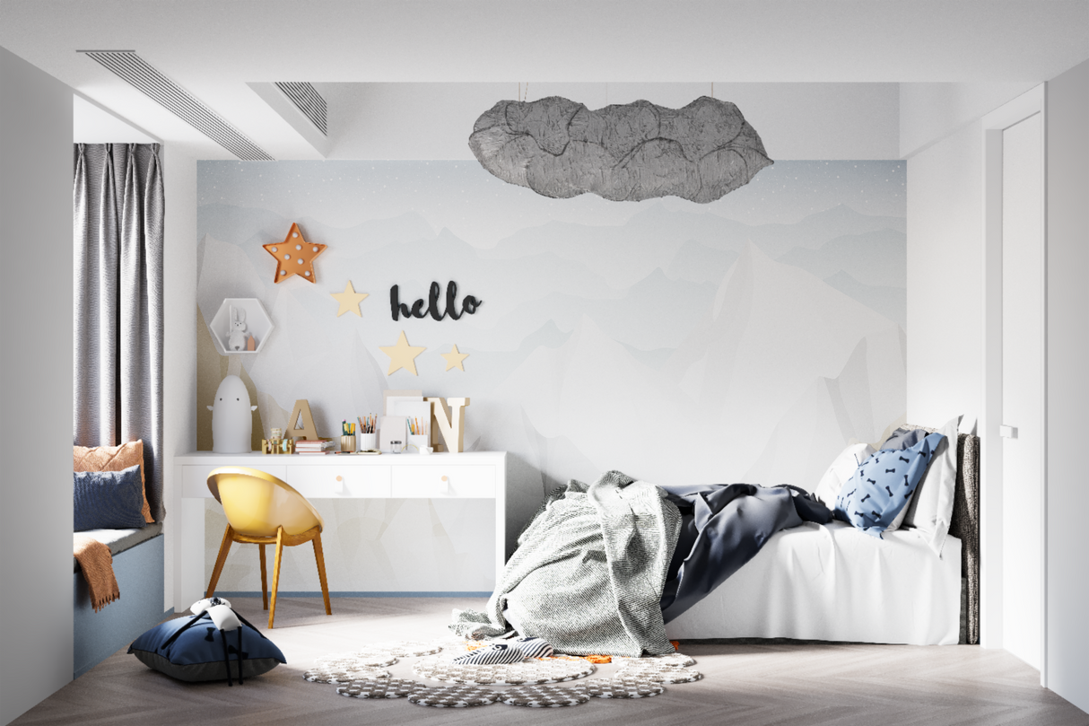 Mountain Mural Wallpaper | Starry Sky Kids Design