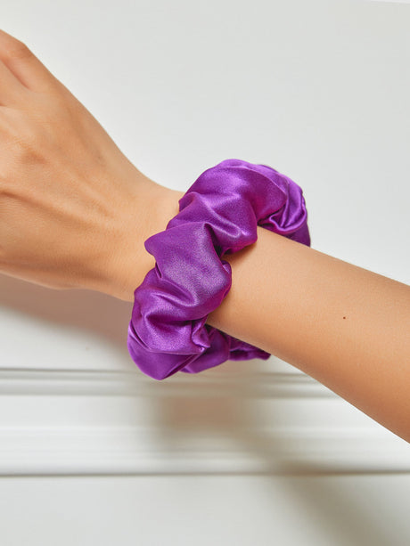Silk Hair Scrunchie  Premium Mulberry Silk Navy - Product detail 27