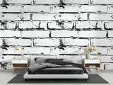 Brick Mural Wallpaper | Industrial Black and White Design
