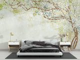 Papier Peint Mural Fleurs de Cerisier | Design Aquarelle Blanc Doux