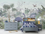 Dinosaur Mural Wallpaper | Prehistoric Jungle Paradise
