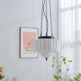 Modern Glass Pendant Light  White Dome Chain Hanging Design - Product detail 5