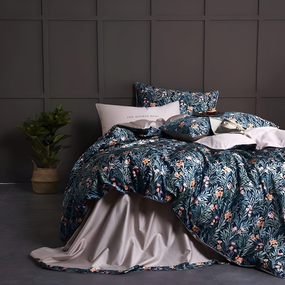 Egyptian Cotton Bedding Set  Botanical Floral Pattern - Product showcase