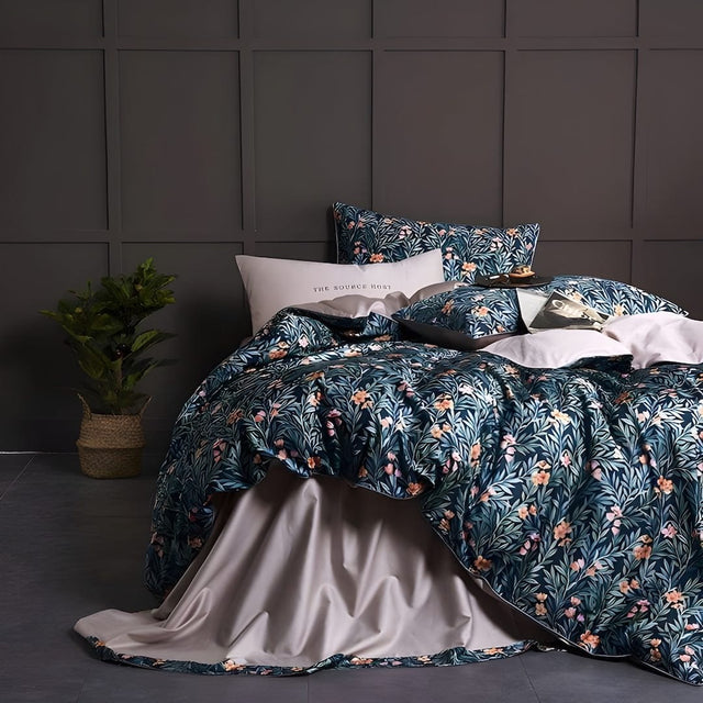 Egyptian Cotton Bedding Set  Botanical Floral Pattern - Product showcase