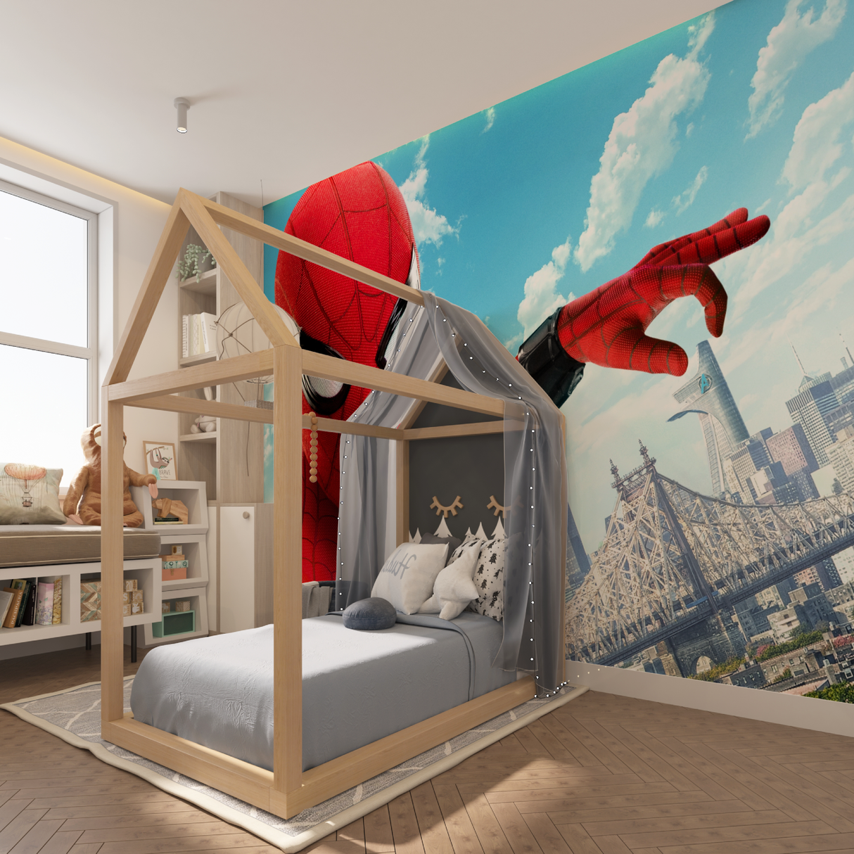 Superhero Mural Wallpaper | Spider-Man Urban Adventure