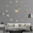 Modern Wall Clock  Roman Numeral Silver Mirror Design - Product detail 7