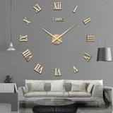 Modern Wall Clock  Roman Numeral Silver Mirror Design - Product detail 7