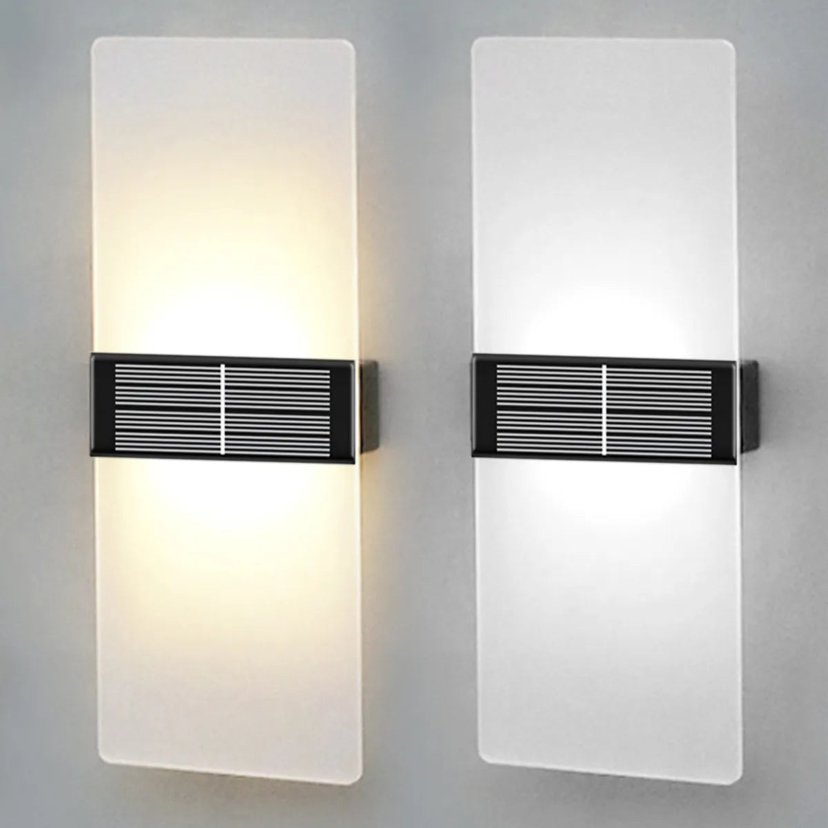 Solar Wall Light  Dual LED Outdoor Sconce - Product example