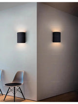 Modern Resin Wall Light  Ribbed Cylinder Design - Product detail 5