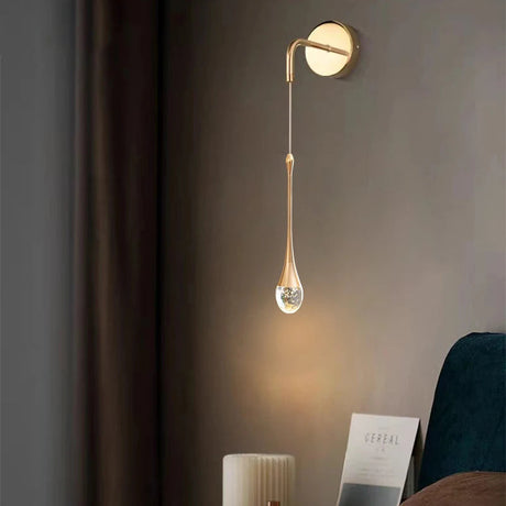Modern LED Wall Lamp  Crystal Drop Design With Gold Accents - Product detail 7