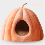 Plush Cat Bed  Pumpkin Shape Design For Winter Comfort - Product detail 7