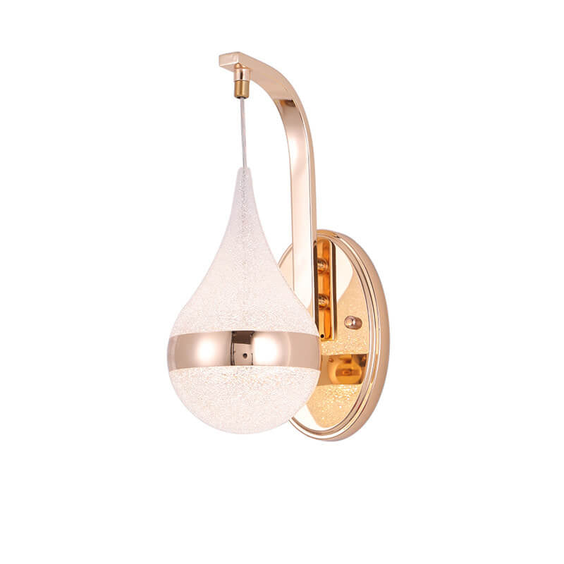 Modern LED Wall Sconce  Teardrop Glass Gold Trim - Product detail 13