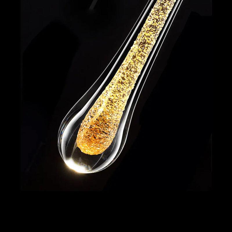 Modern Wall Sconce  Glass Teardrop With Gold Accents - Detailed view