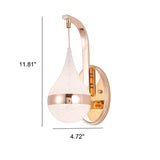 Modern LED Wall Sconce  Teardrop Glass Gold Trim - Product detail 4