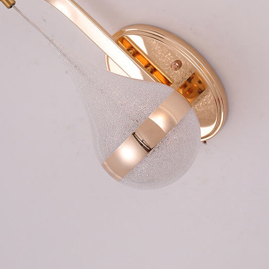 Modern LED Wall Sconce  Teardrop Glass Gold Trim - Product detail 5