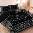 Mandala Cotton Bedding Set  Black Paisley Pattern Design - Product detail 4