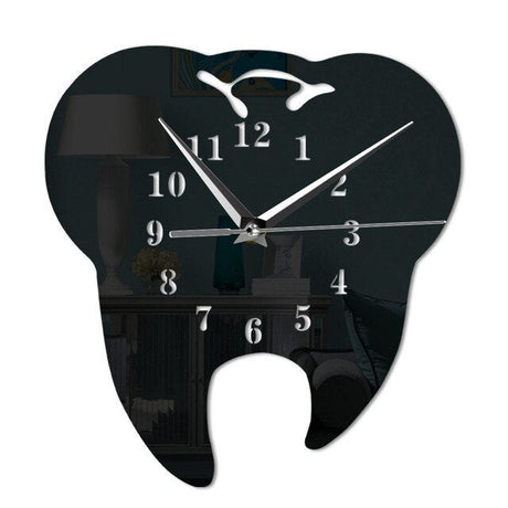 Dental Wall Clock  Modern Black Tooth Design - Product example
