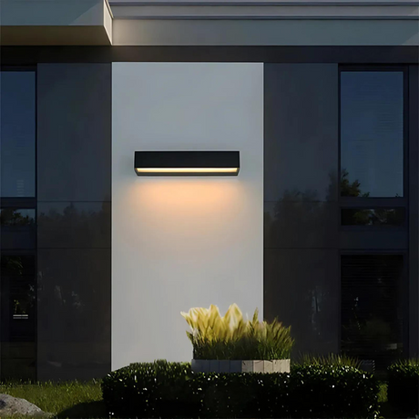 Modern Outdoor Wall Light  Black LED Garden Sconce - Product showcase