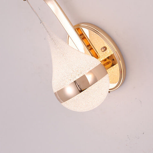 Modern LED Wall Sconce  Teardrop Glass Gold Trim - Product detail 8