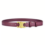Designer Leather Belt  Gold Double C Buckle - Product detail 10