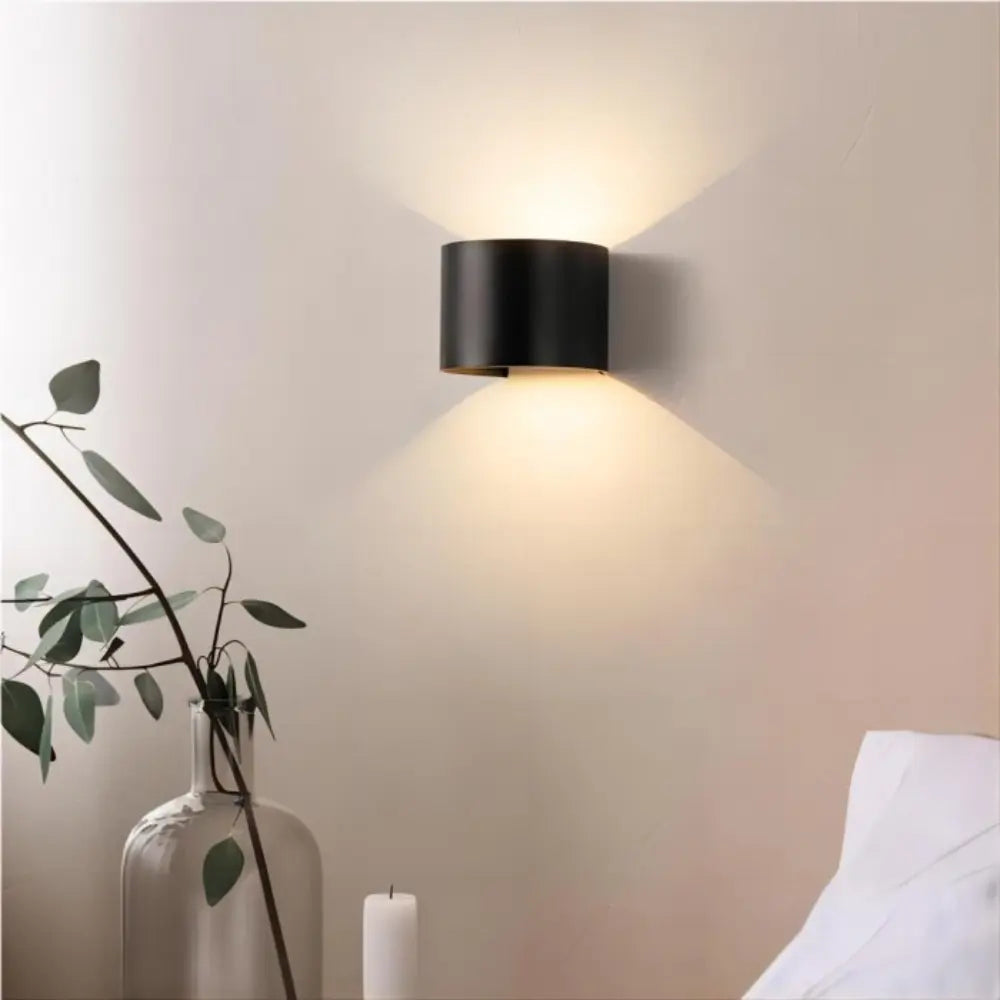 Modern Cube Wall Light  Black Aluminum LED Sconce - Detailed view