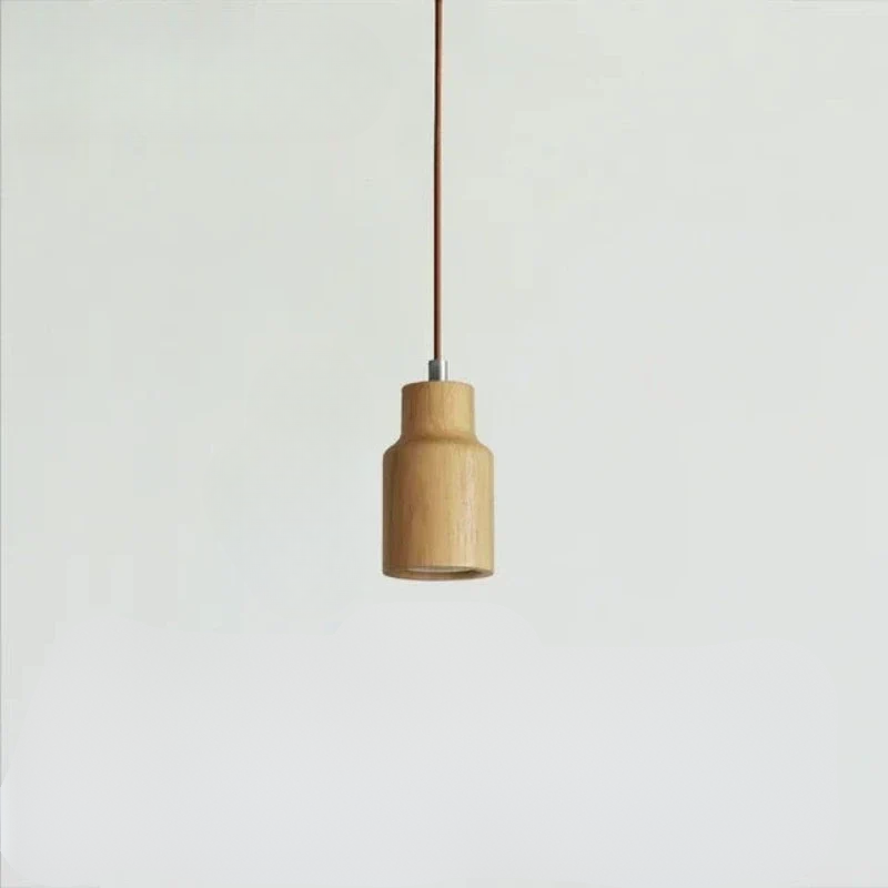 Scandinavian Pendant Light  Natural Wood Cylinder Design - Product detail 9