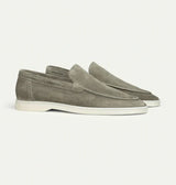 Classic Mens Suede Loafers  Dove Grey Slip-On Design - Product example
