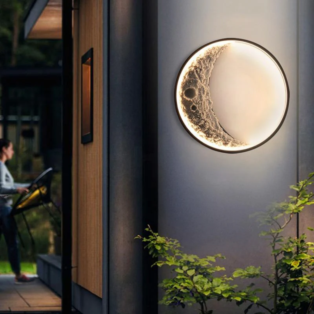Moon Phase Wall Light  LED Outdoor Waterproof Sconce - Product example