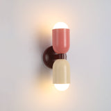 Modern Wall Sconce  Dual Capsule Design in Coral and Cream - Product detail 12
