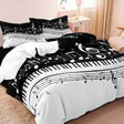Musical Notes Bedding Set  Piano Keys Cotton Duvet Cover - Product detail 5