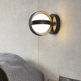 Modern LED Wall Lamp  Circular Metal Frame Design - Detailed view