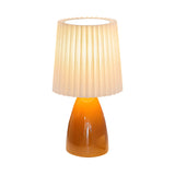 Modern Table Lamp  Pleated Shade Glass Base - Product example