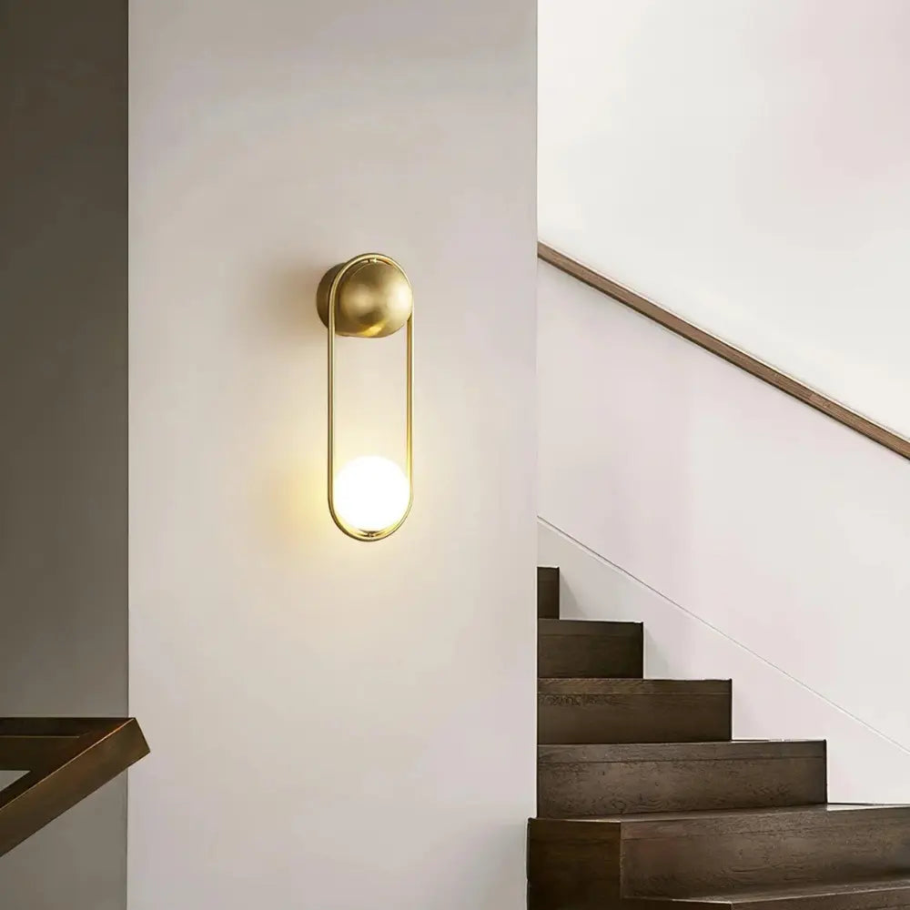 Modern Wall Sconce  Geometric Brass Frame - Product example