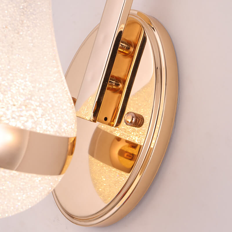 Modern LED Wall Sconce  Teardrop Glass Gold Trim - Product detail 12