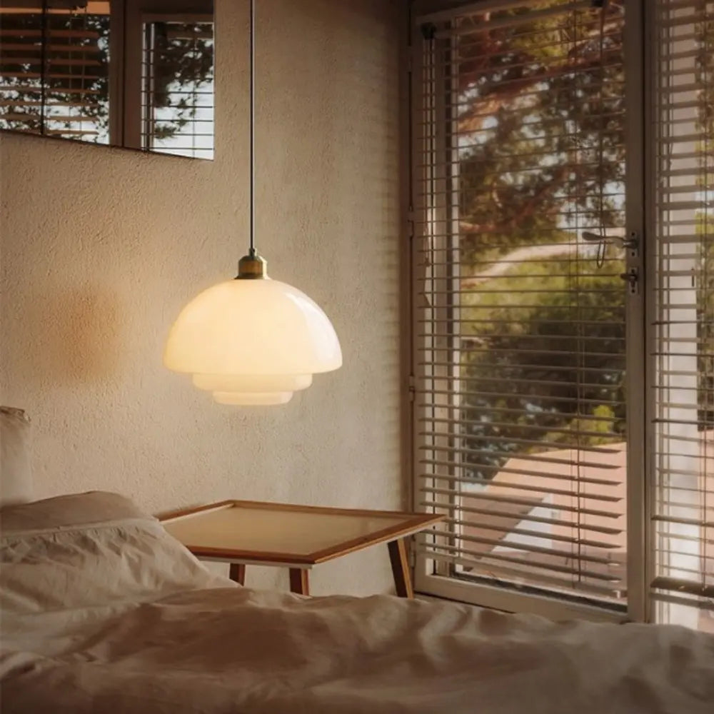 Art Deco Pendant Light  Layered Glass Shade Design - Product detail 6